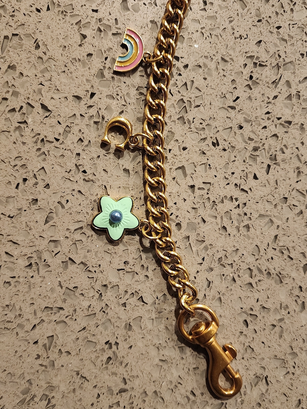 Coach Style Gold-tone Charm Purse Chain with Colorful Enamel Charms - Picture 4 of 6